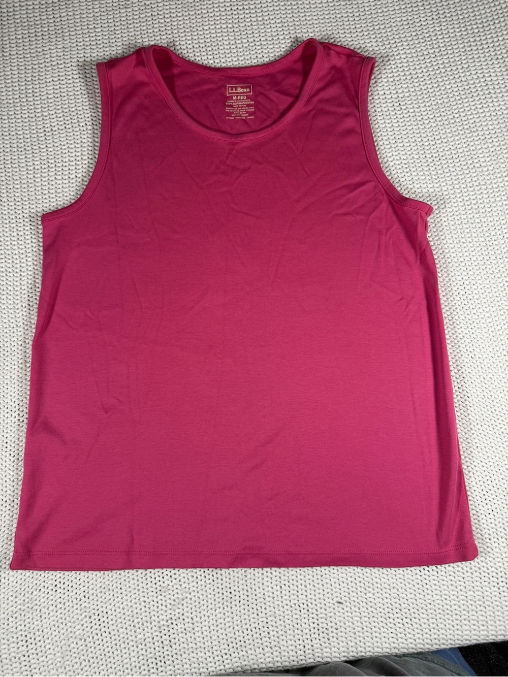 L.L.Bean Women’s Supima Cotton Tank Top – Pink/Magenta – M